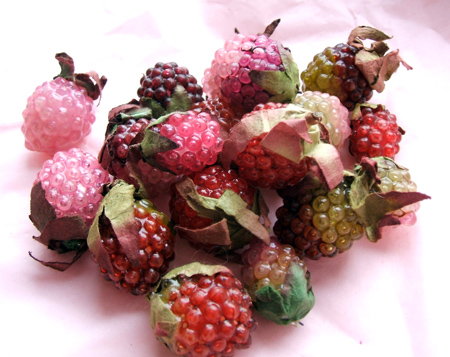 plastic raspberries from Hillary